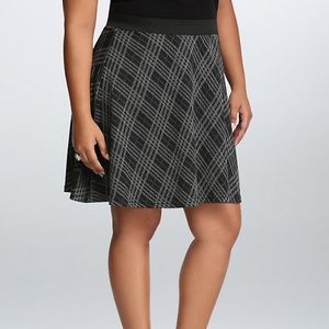 New Torrid Plaid Double Knit Mini Skater Skirt 4x